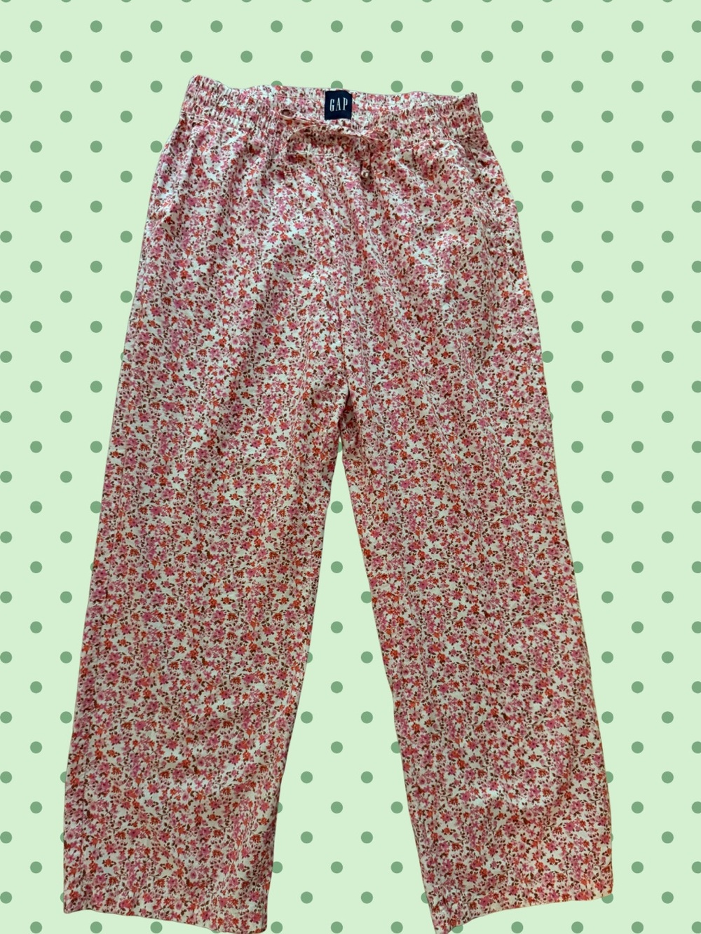 GAP Cream and Pink Floral Lounge Pants
